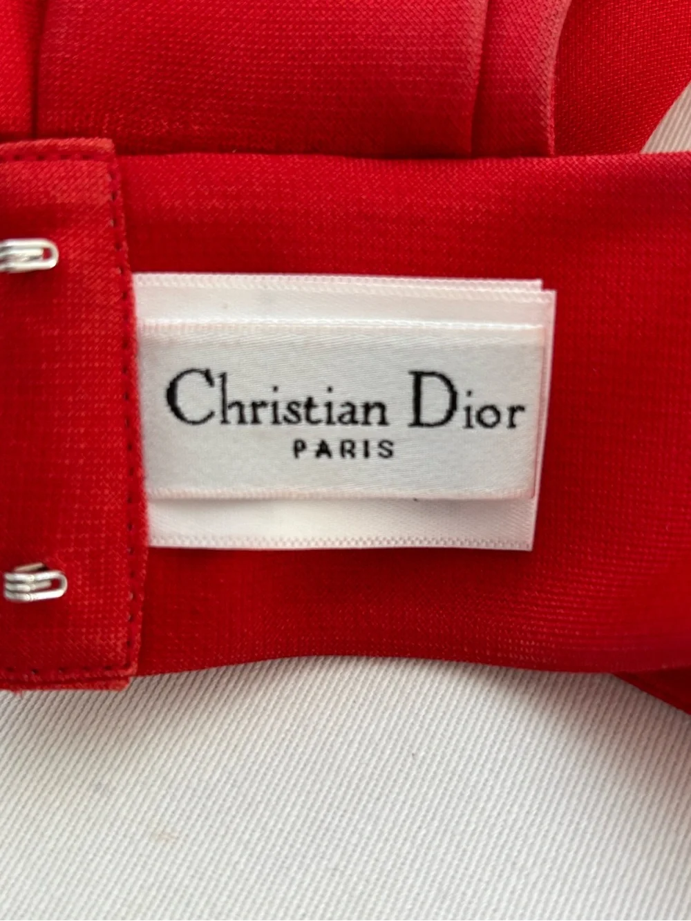 Dior Silk Gazar Collar Bow Scarf Faille in Dramatic Red